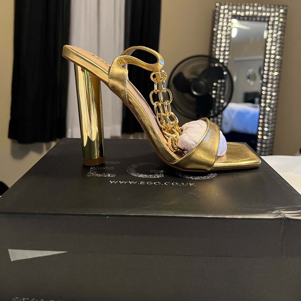 EGO brand heels. Gold, size 9